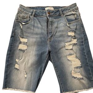 Encore Jeans Light Blue Denim Shorts Women’s Size 14